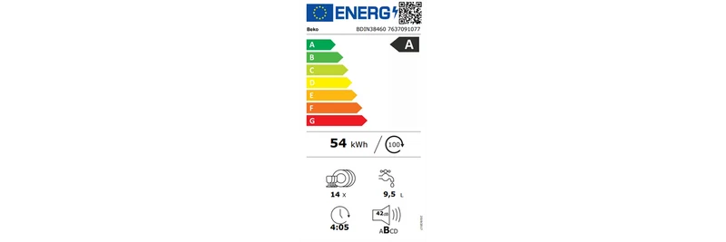 Lave-vaisselle Encastrable 14 couverts Reconditionné BEKO BDIN38460