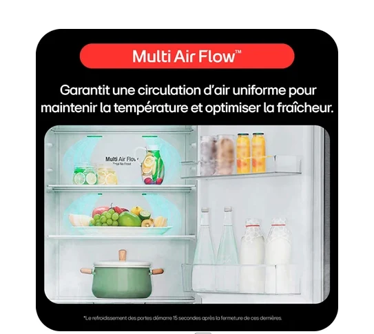 Réfrigérateur congélateur en bas Lg GBBW322CEV Noir