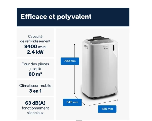 Climatiseur mobile Delonghi PAC EM82K.1