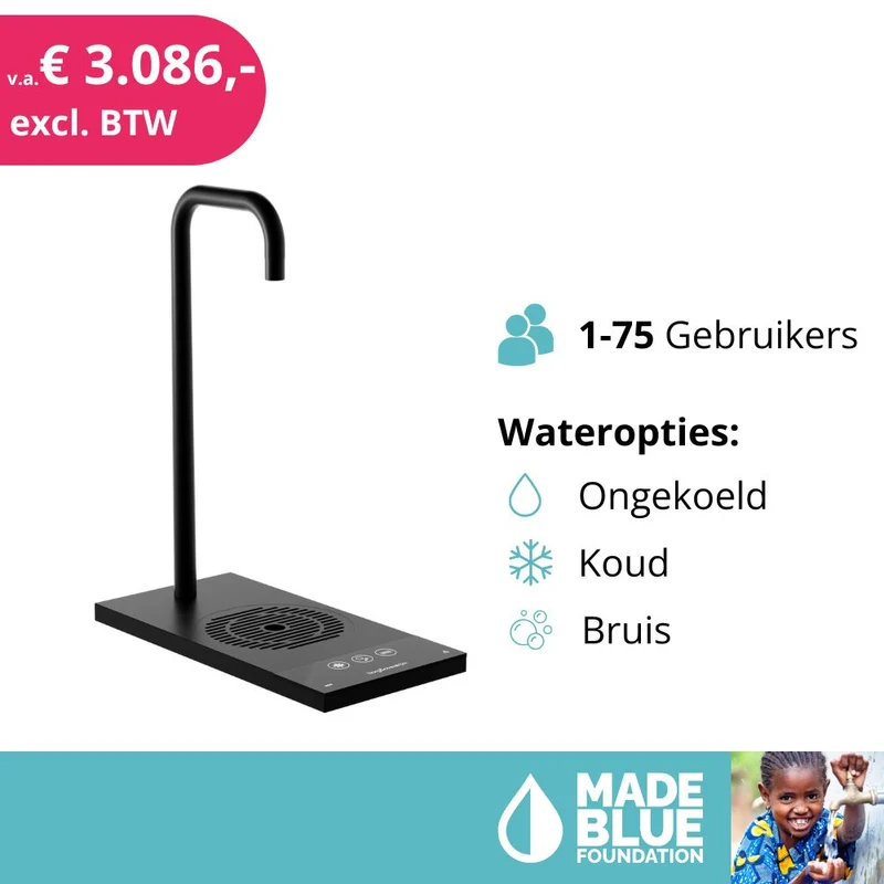 Robinet d'eau Habit Tap T2 MONTÉ EN SURFACE avec refroidisseur d'eau intégré économe en énergie | 1 à 75 utilisateurs (50 ou 80 litres/heure)