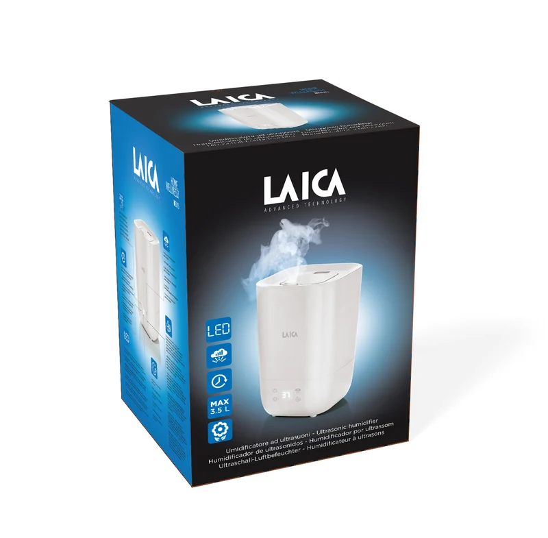 Humidificateur à ultrasons Laica HI3015 - 3,3 litres - Humidificateur avec mode nuit