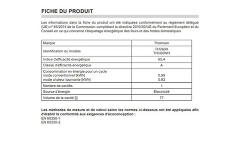 Cuisinière vitrocéramique Thomson THV60X