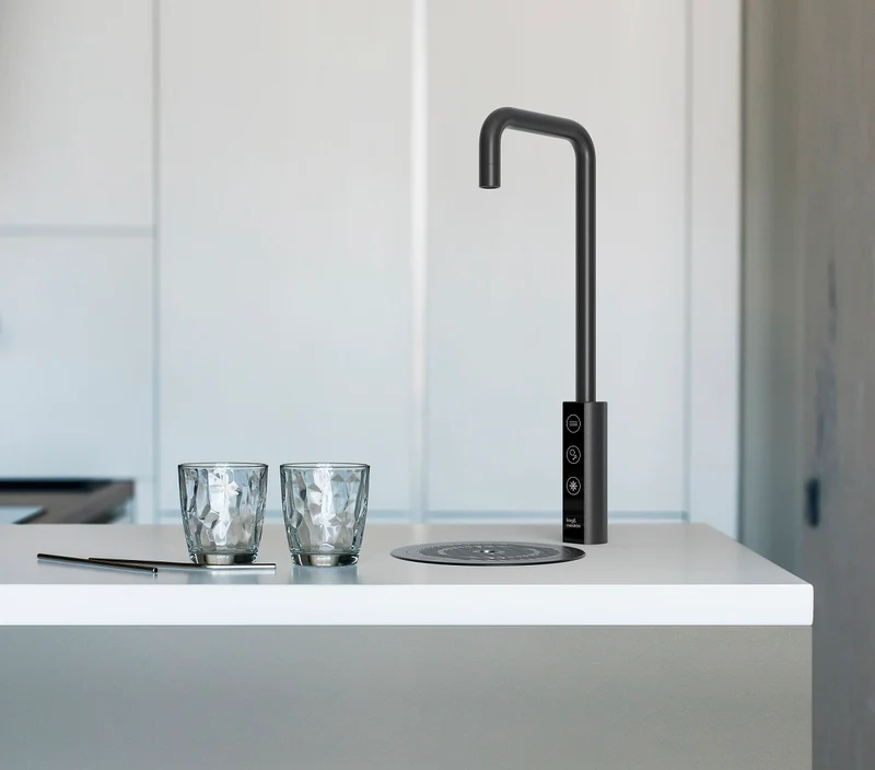 Fontaine à eau encastrable Habit Tap T1 avec mode Eco économe en énergie froid/ambiant et/ou pétillant | 1 à 50 utilisateurs (50 litres/heure)