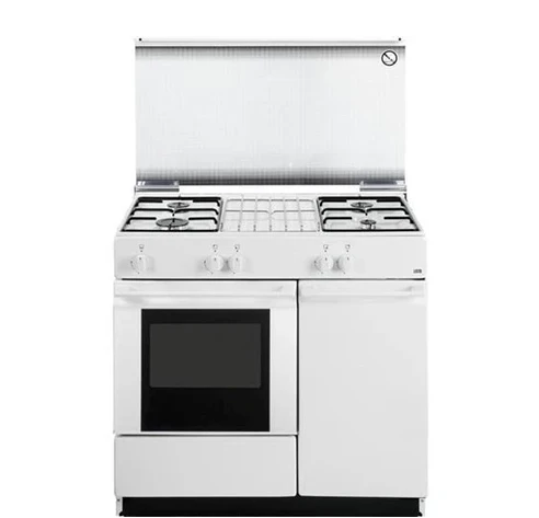 Gazinière Glem cuisinière piano de cuisson 4 foyers brûleurs gaz blanc 80x50cm