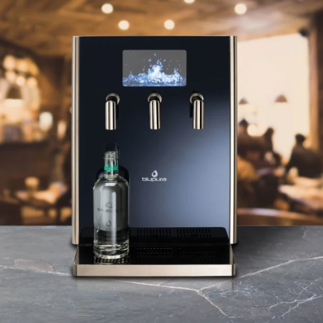 Fontaine à eau Blupura Bluglass Plus (80 litres par heure) - Fontaine à eau design de luxe avec carbonatation