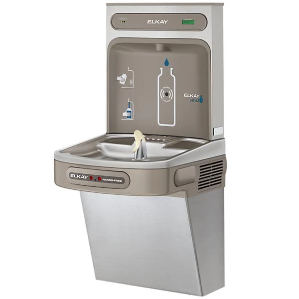 Fontaine à eau sans contact Elkay LZO8WSS2KN avec remplissage ultra-rapide des bouteilles – Acier inoxydable – Idéale pour les écoles et les salles de sport | Jusqu'à 5,7 litres par minute – Max. 30 L/h