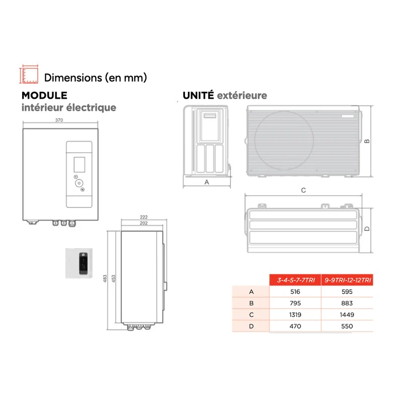 Pompe à chaleur air-eau Thermor Auréa 2 Compact - 9 Monobloc R290 Monophasé