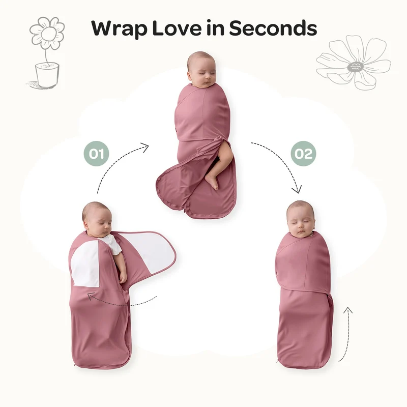 Baby Sleep Sack 1.5 TOG & Easy Swaddle Wrap For 0-3M Bundle
