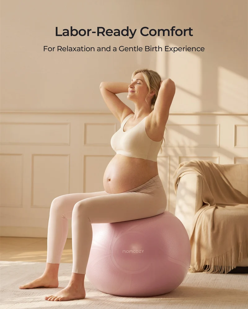 Maternity Yoga Set: Pregnancy Ball + Ultra Soft Seamless Nursing Bra YN21