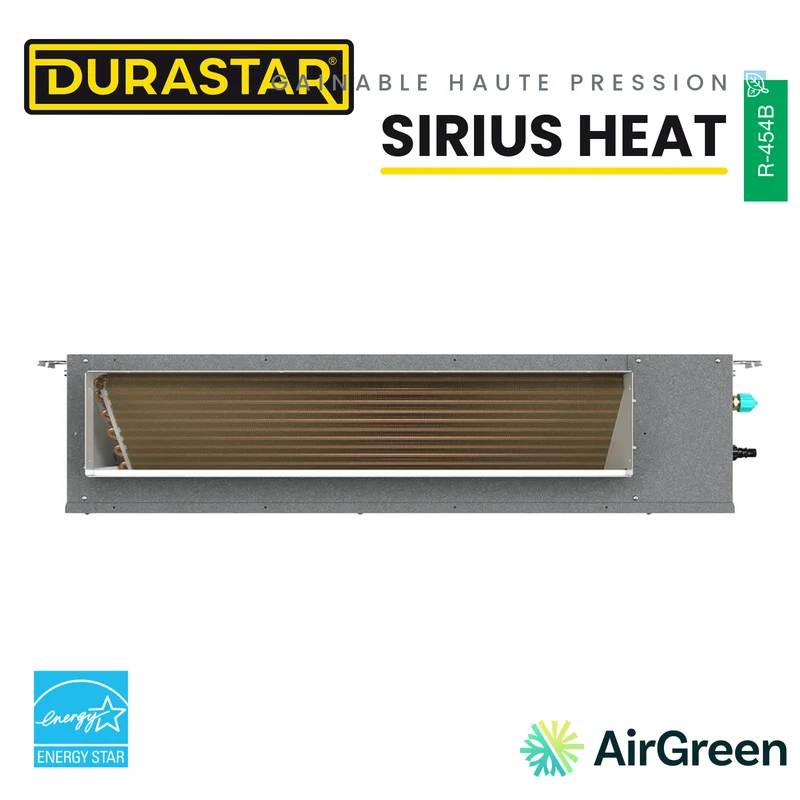 Thermopompe Gainable Haute Pression DURASTAR Sirius Heat | 18000 BTU - R454B