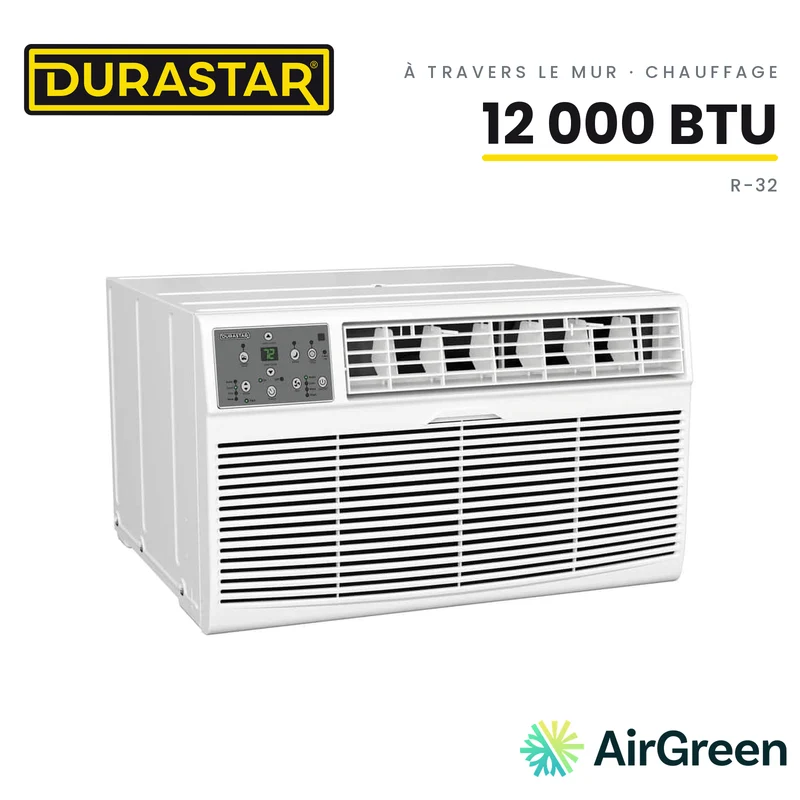 Climatiseur à Travers le Mur avec Chauffage DURASTAR | 12000 BTU - R32