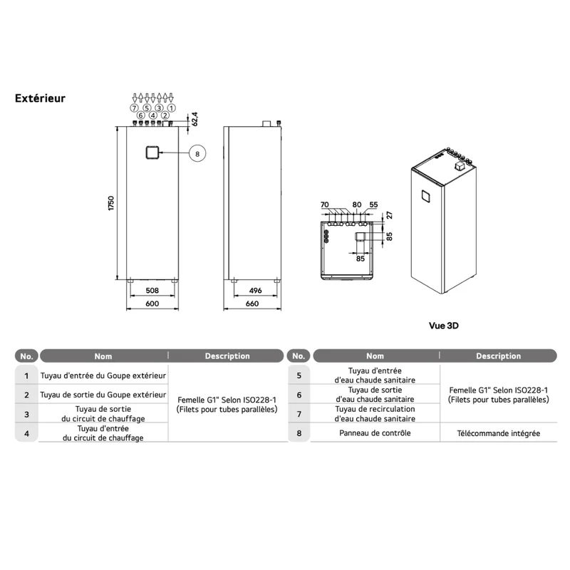 Pompe à chaleur air-eau LG Therma V 14 kW - Hydrosplit Duo ECS R290 - 1 circuit - Monophasé