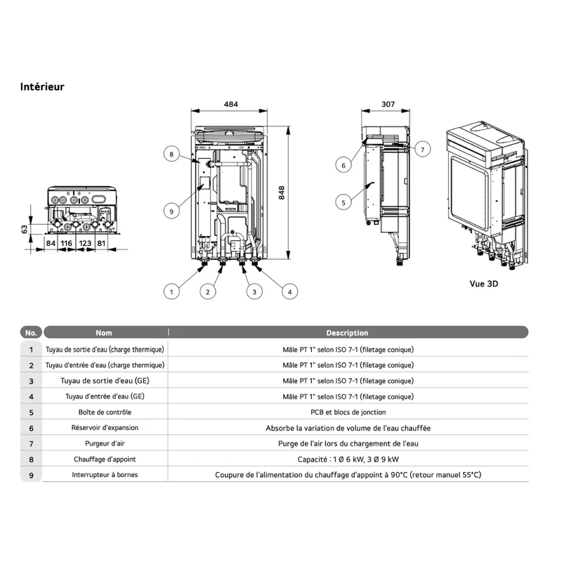 Pompe à chaleur air-eau LG Therma V 14 kW - Hydrosplit R290 - Triphasé