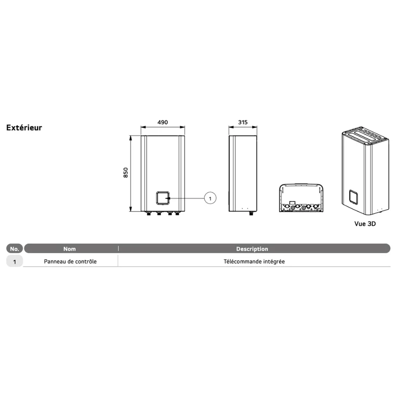 Pompe à chaleur air-eau LG Therma V 9 kW - Hydrosplit R290 - Triphasé