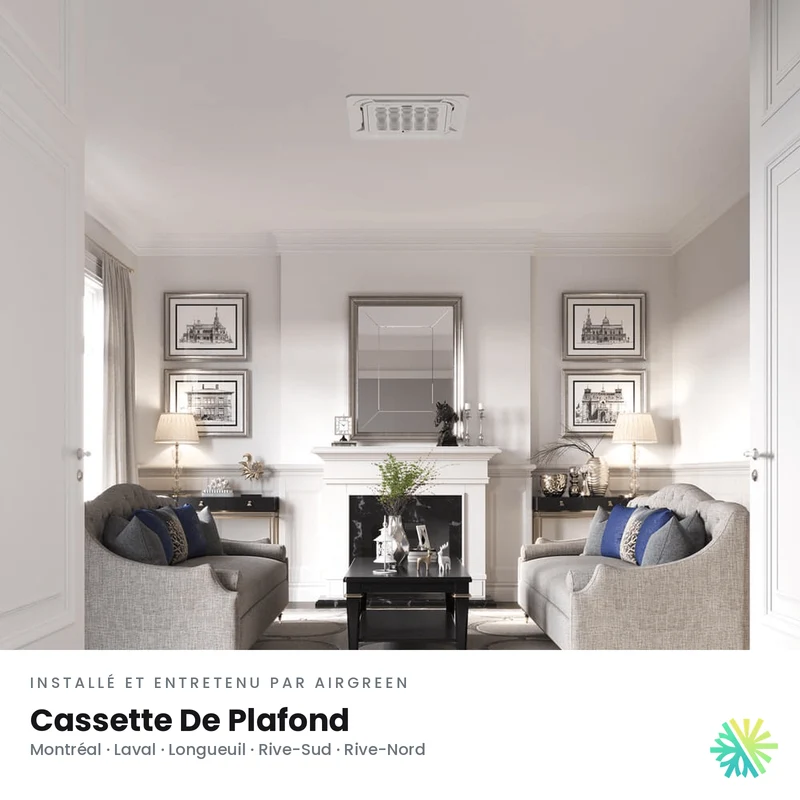 Cassette de Plafond 4-Voies DURASTAR Standard 1re génération | 24000 BTU - R410A