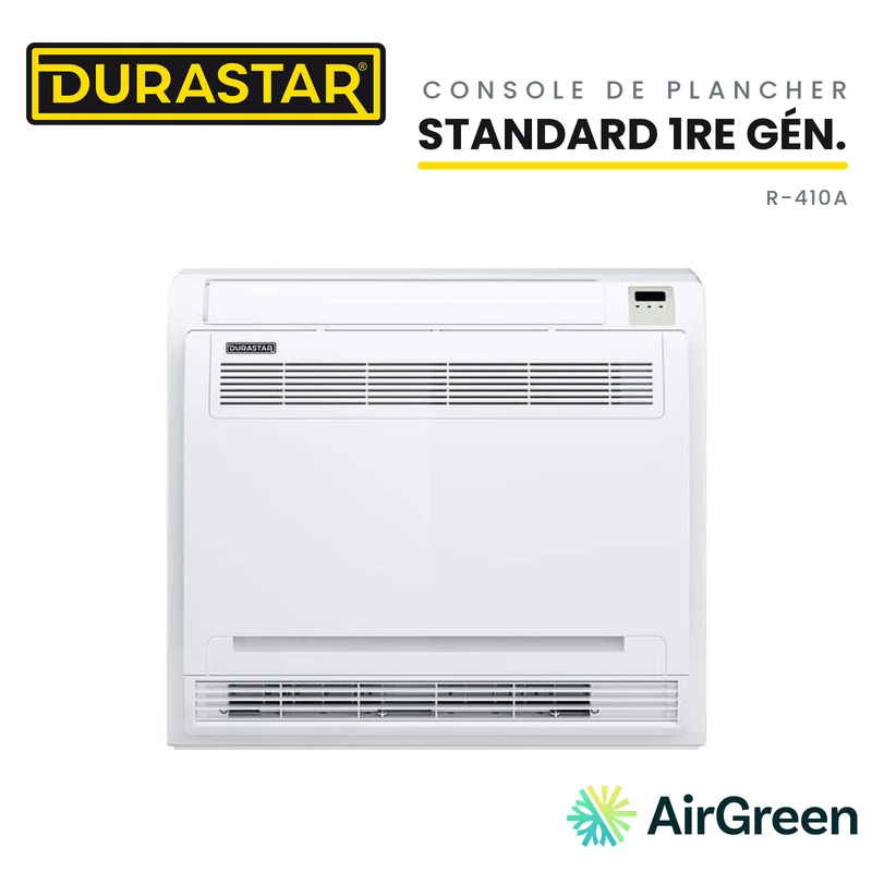 Thermopompe Console de Plancher DURASTAR Standard 1re génération | 12000 BTU - R410A