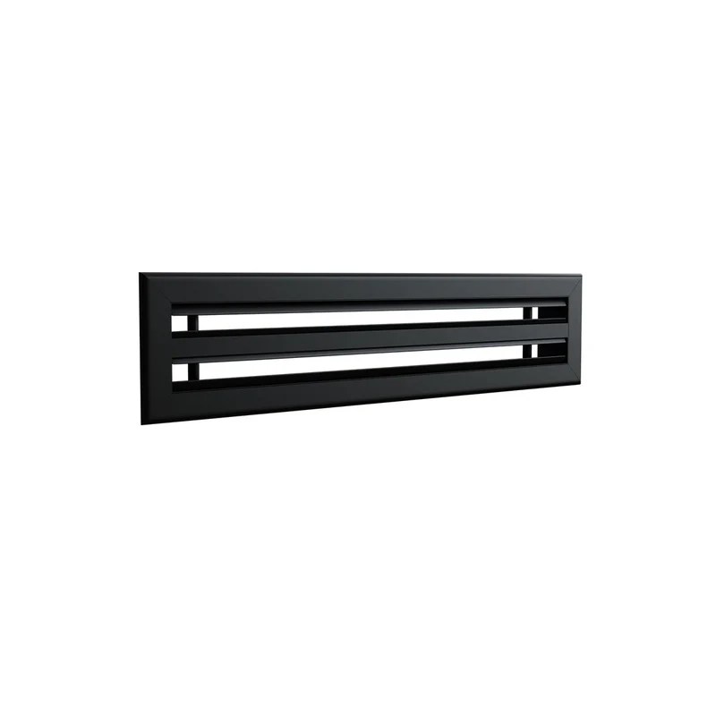 Diffuseur linéaire 600 x 100 mm double fentes en aluminium noir mat