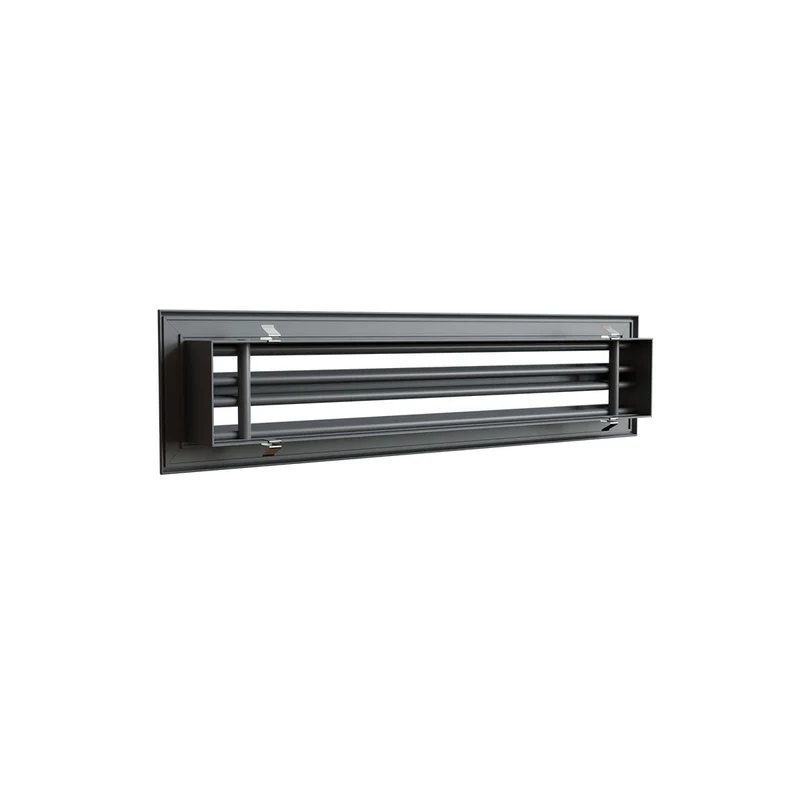 Diffuseur linéaire 600 x 100 mm double fentes en aluminium anthracite