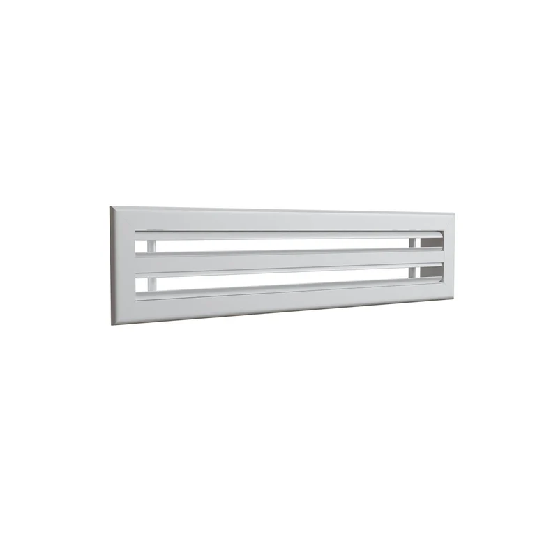 Diffuseur linéaire 600 x 100 mm double fentes en aluminium blanc mat