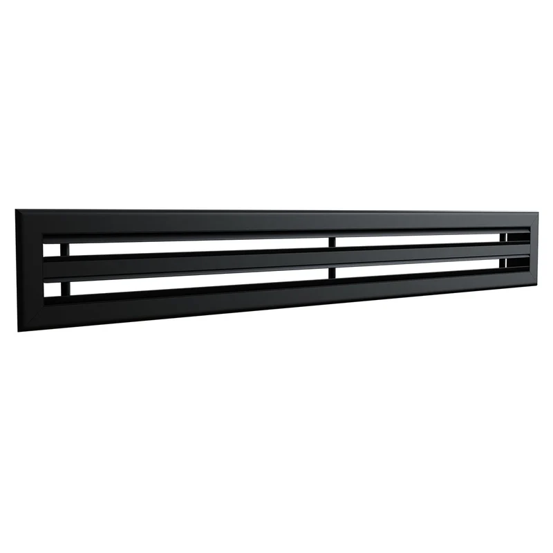Diffuseur linéaire 1000 x 100 mm double fentes en aluminium noir mat