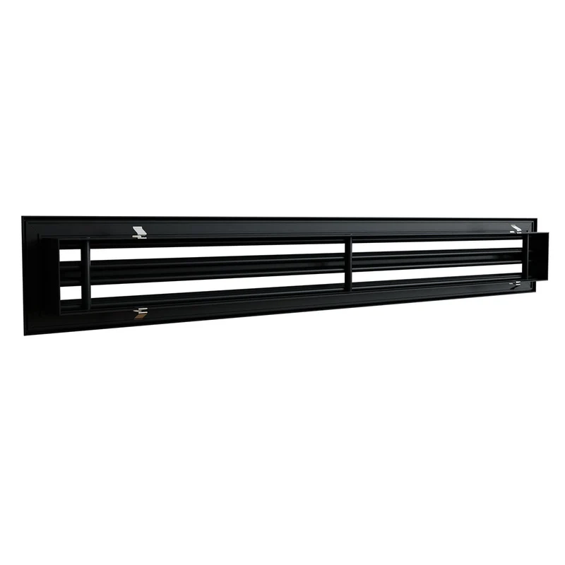 Diffuseur linéaire 1000 x 100 mm double fentes en aluminium noir mat