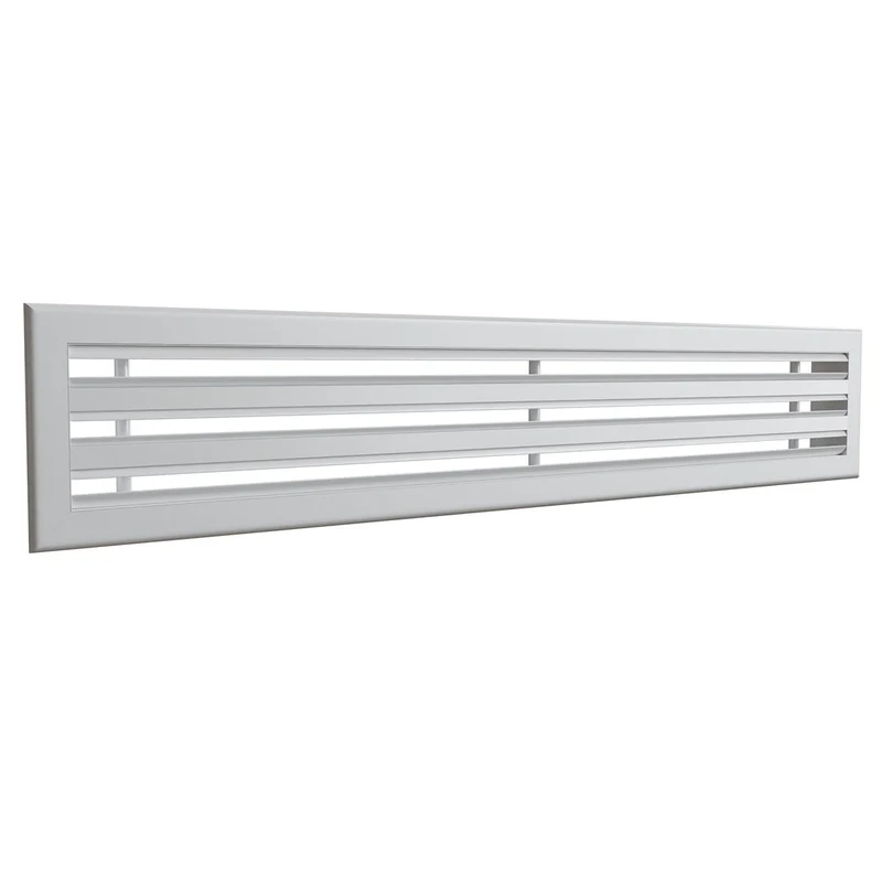 Diffuseur linéaire 1000 x 150 mm triple fentes en aluminium blanc mat