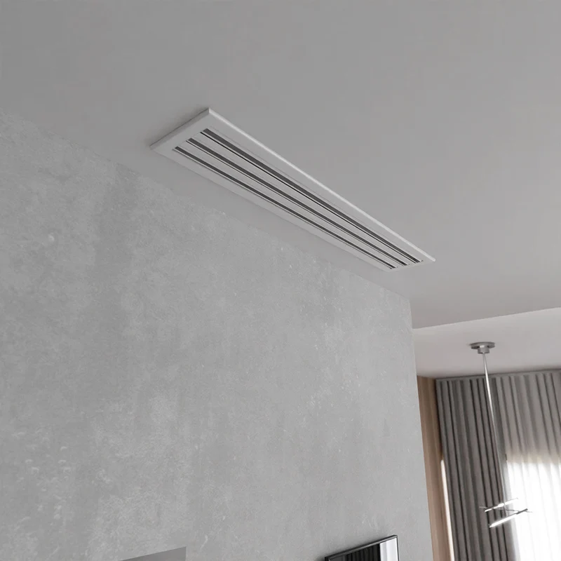 Diffuseur linéaire 1000 x 150 mm triple fentes en aluminium blanc mat