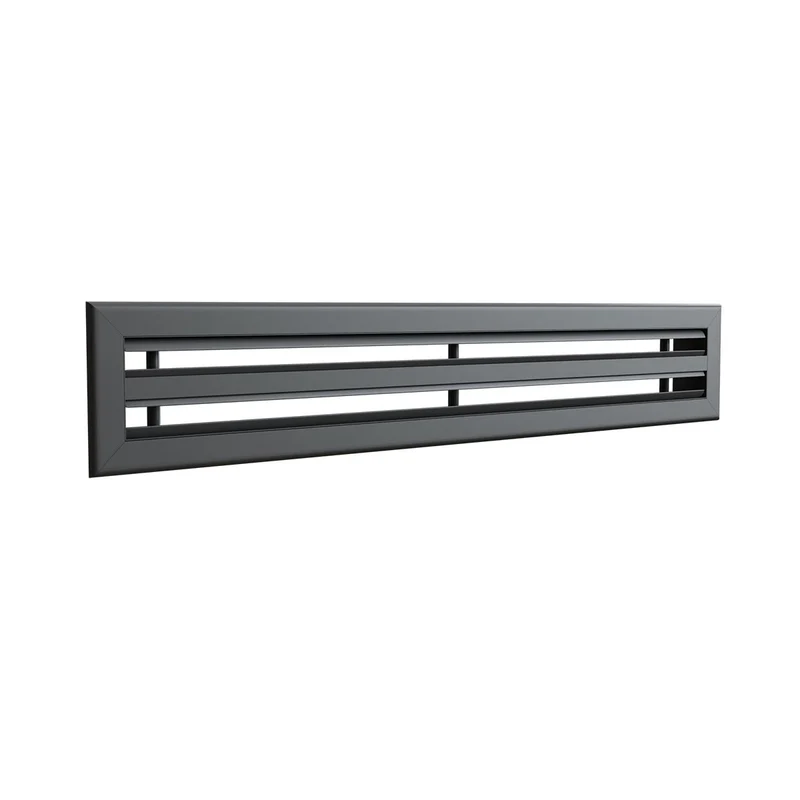 Diffuseur linéaire 800 x 100 mm double fentes en aluminium anthracite