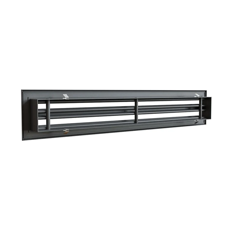 Diffuseur linéaire 800 x 100 mm double fentes en aluminium anthracite