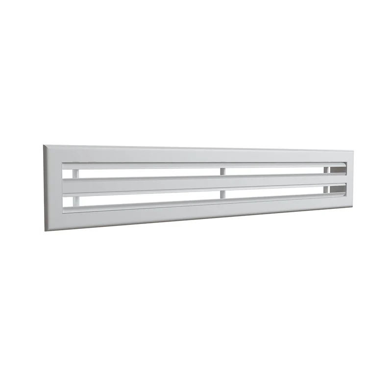 Diffuseur linéaire 800 x 100 mm double fentes en aluminium blanc mat