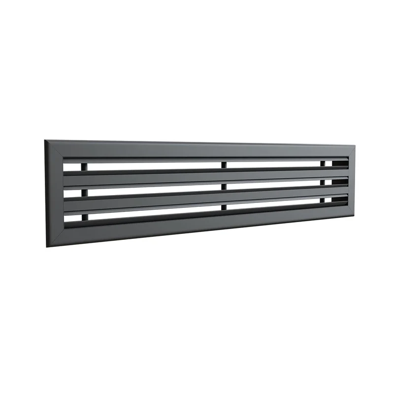 Diffuseur linéaire 800 x 150 mm triple fentes en aluminium anthracite