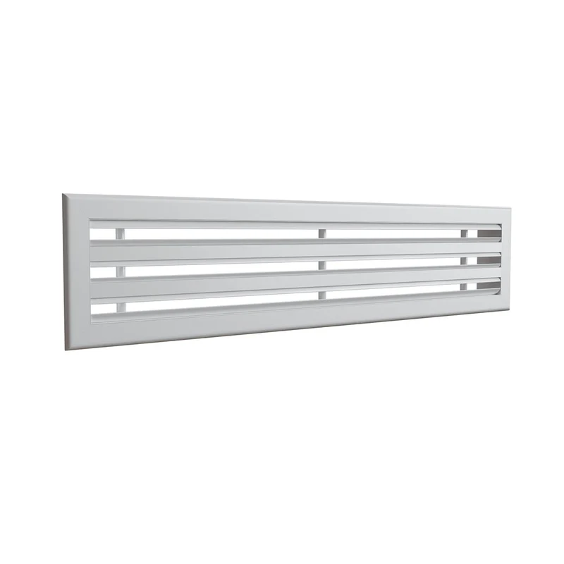 Diffuseur linéaire 800 x 150 mm triple fentes en aluminium blanc mat