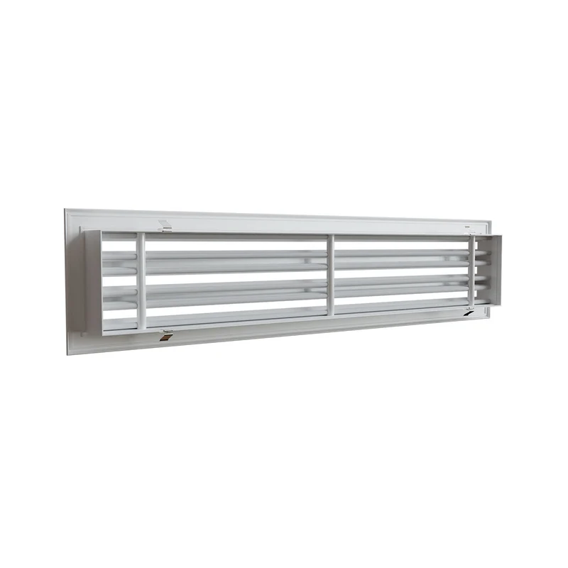 Diffuseur linéaire 800 x 150 mm triple fentes en aluminium blanc mat