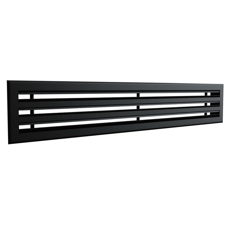 Diffuseur linéaire 1000 x 150 mm triple fentes en aluminium noir mat