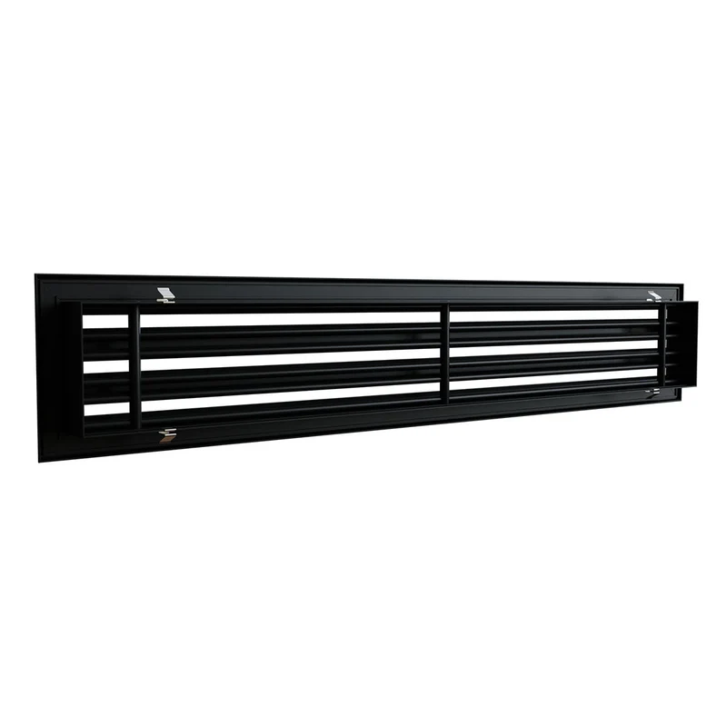 Diffuseur linéaire 1000 x 150 mm triple fentes en aluminium noir mat