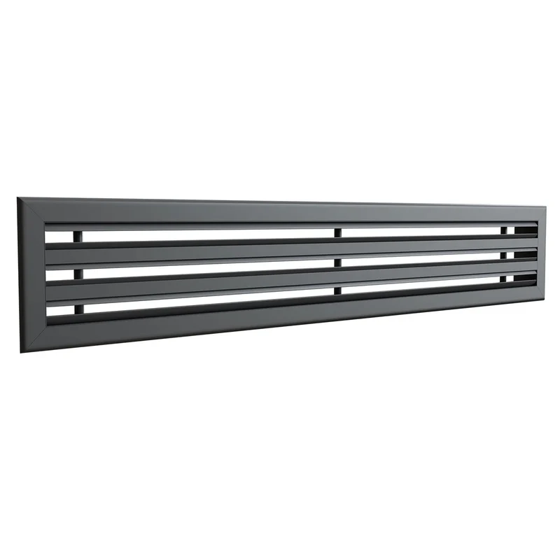 Diffuseur linéaire 1000 x 150 mm triple fentes en aluminium anthracite