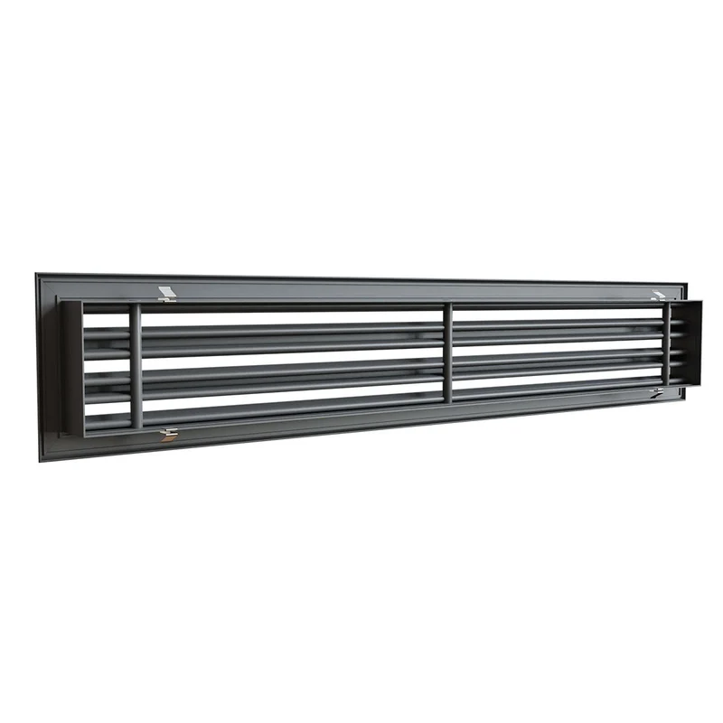 Diffuseur linéaire 1000 x 150 mm triple fentes en aluminium anthracite