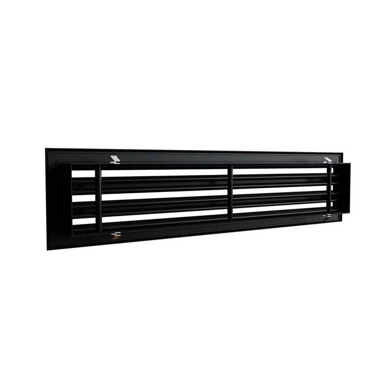 Diffuseur linéaire 800 x 150 mm triple fentes en aluminium noir mat