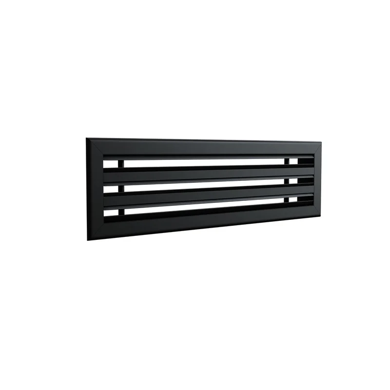 Diffuseur linéaire 600 x 150 mm triple fentes en aluminium noir mat