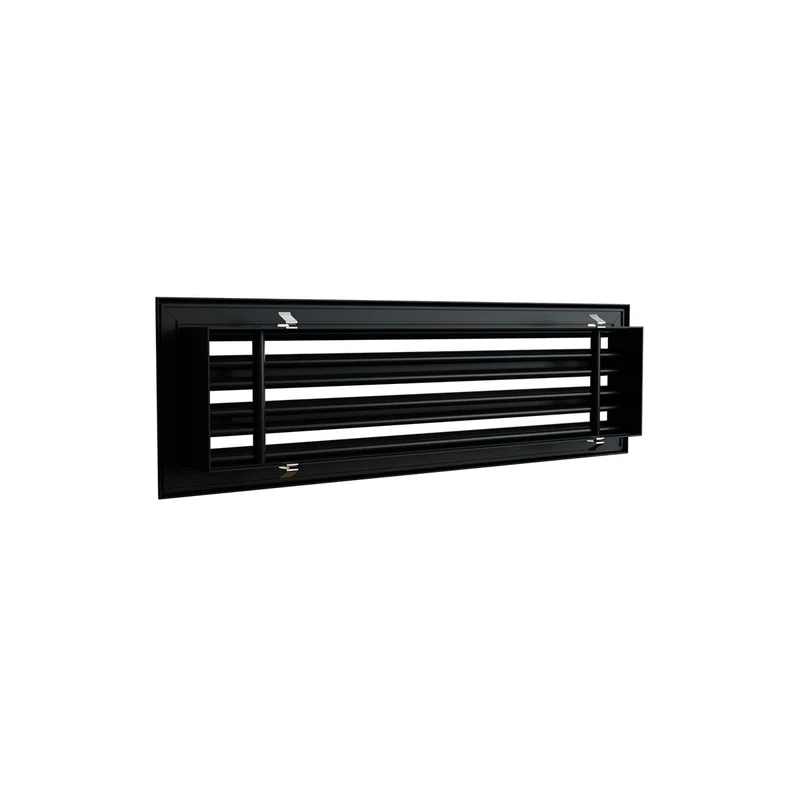 Diffuseur linéaire 600 x 150 mm triple fentes en aluminium noir mat