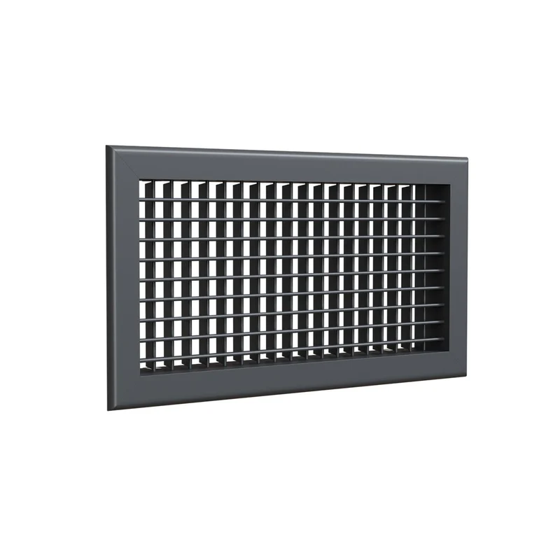 Grille de soufflage 400 x 200 mm double déflexion en aluminium anthracite
