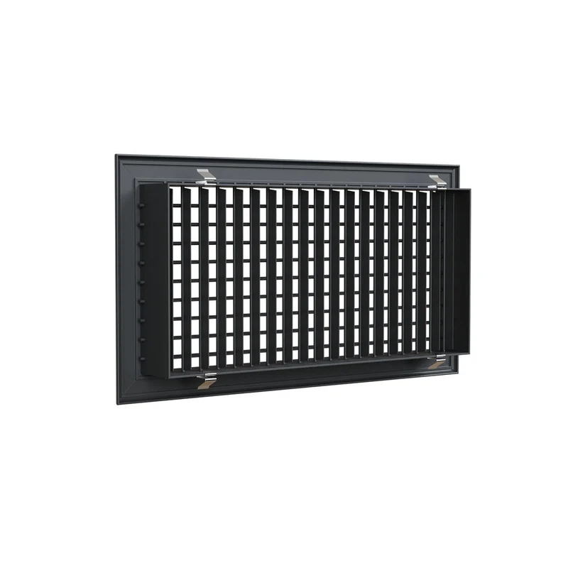 Grille de soufflage 400 x 200 mm double déflexion en aluminium anthracite