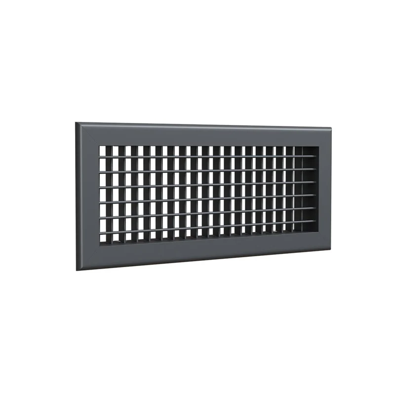Grille de soufflage 400 x 150 mm double déflexion en aluminium anthracite