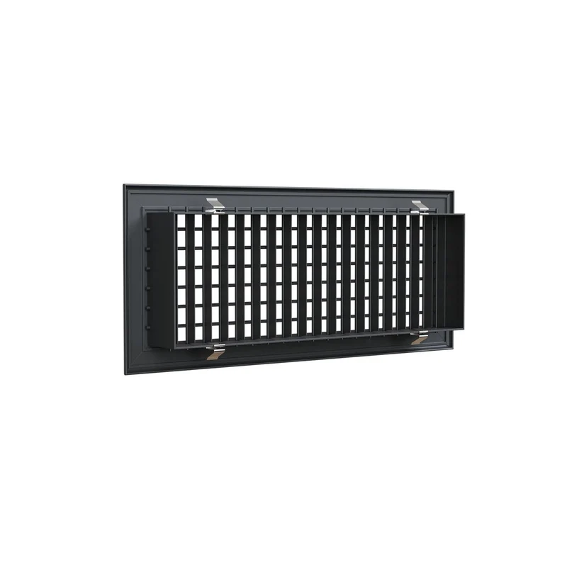 Grille de soufflage 400 x 150 mm double déflexion en aluminium anthracite