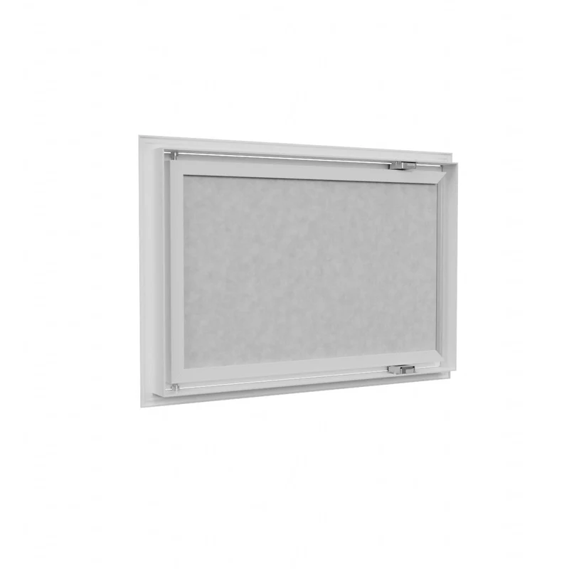 Grille de reprise porte-filtre à ailettes droites aluminium blanc mat de 600x400