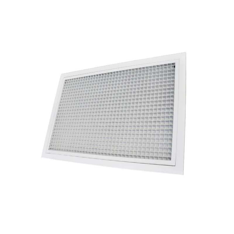 Grille de reprise porte-filtre à ailettes droites aluminium blanc mat de 600x400