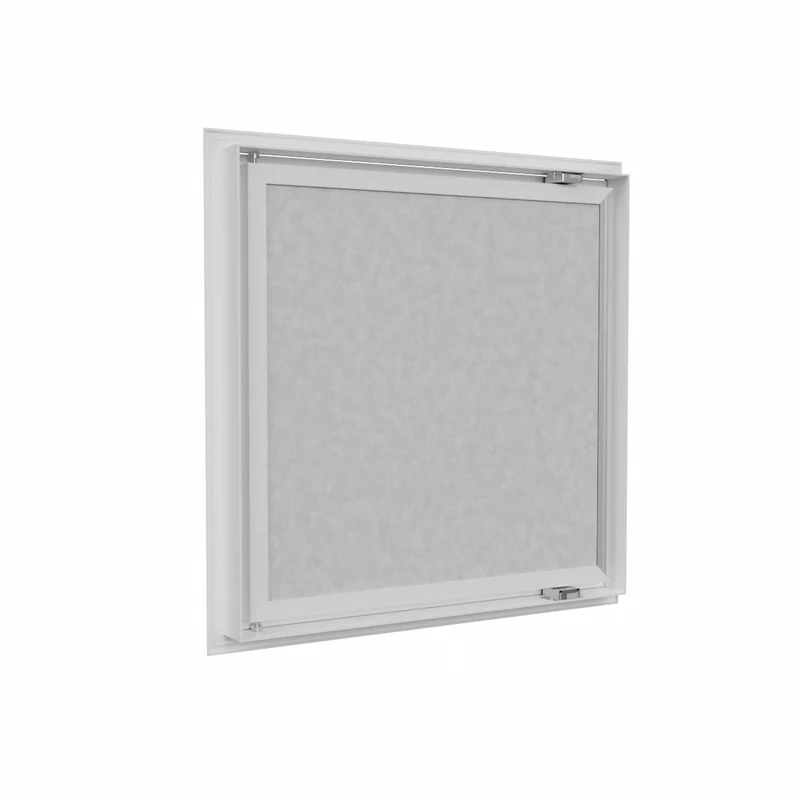 Grille de reprise porte-filtre à ailettes droites aluminium blanc mat de 600x600
