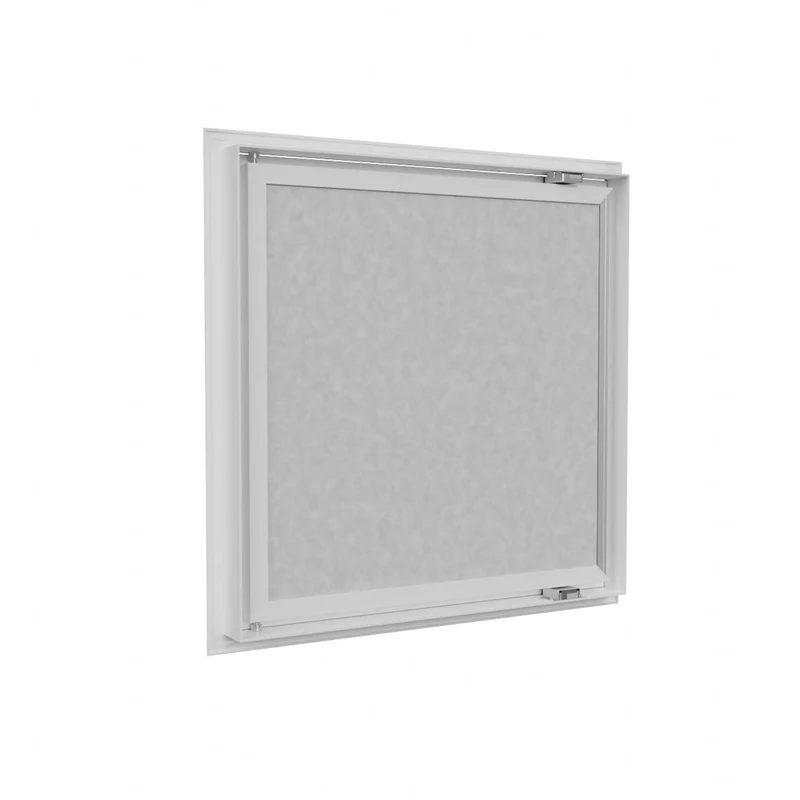 Grille de reprise porte-filtre à ailettes droites aluminium blanc mat de 600x600