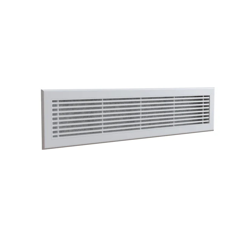 Grille de reprise linéaire en aluminium blanc mat de 800 x 150 mm avec filtre
