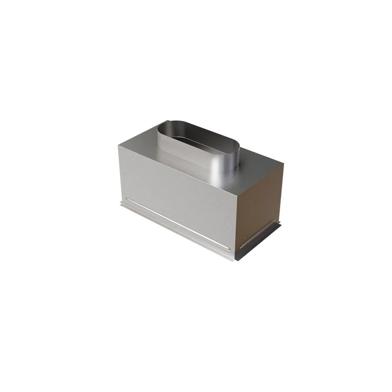 Plénum acier pour grille de reprise 400x200 mm - piquage arrière Ø 200 mm